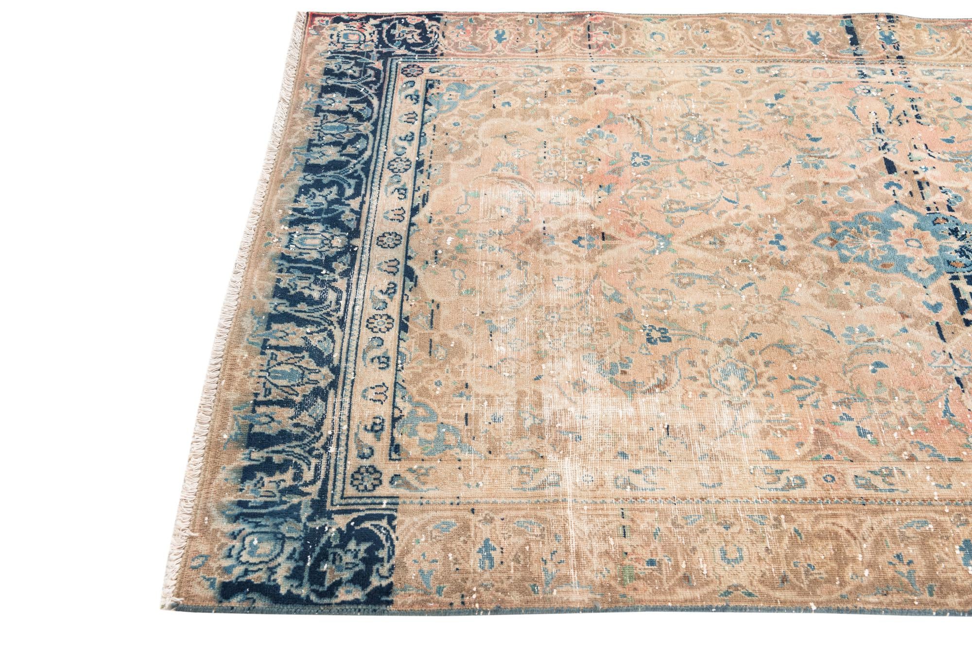 4' 2 x 6' 5 Hand Knotted Ultra Vintage Persian Wool Rug