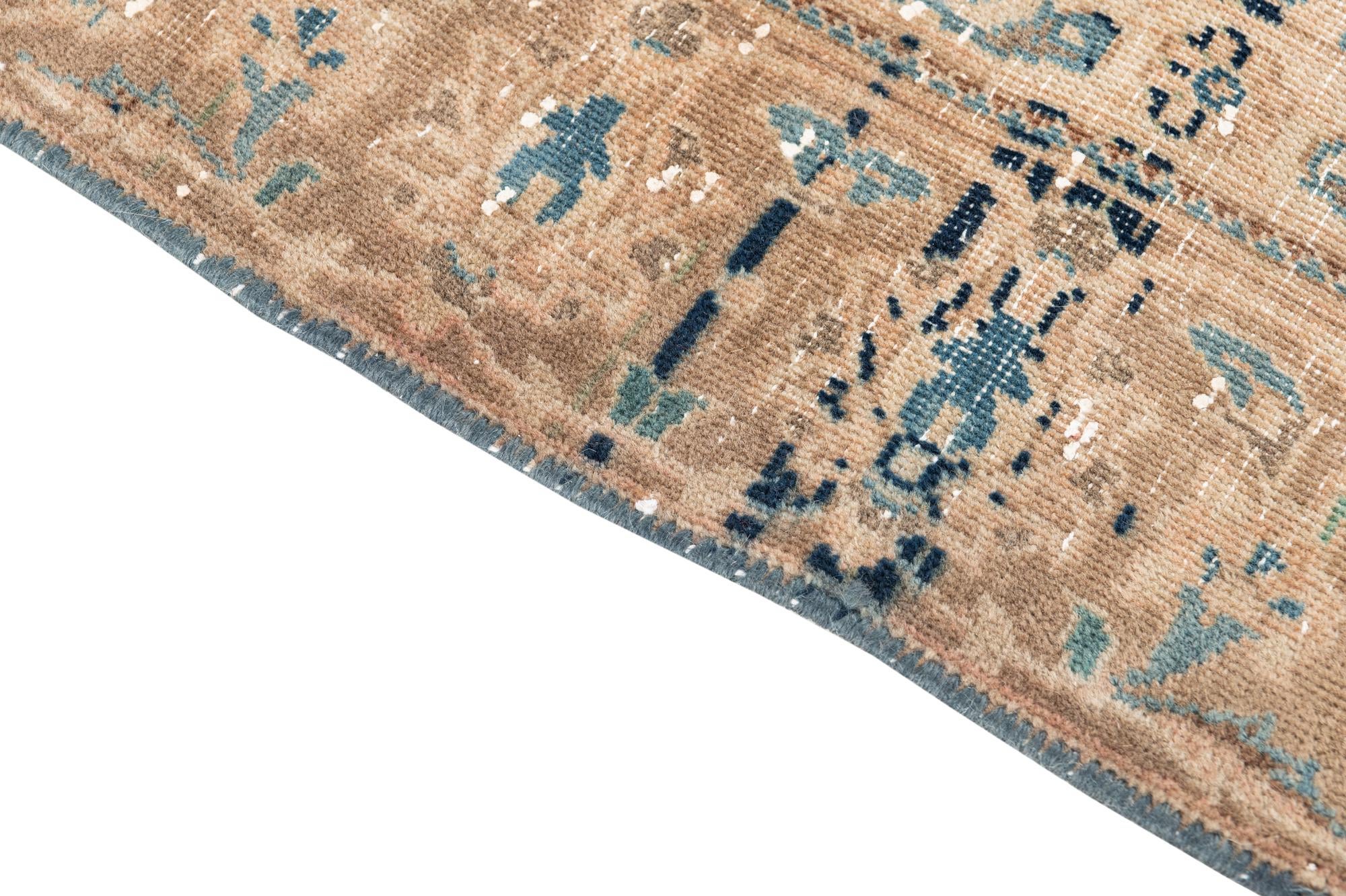 4' 2 x 6' 5 Hand Knotted Ultra Vintage Persian Wool Rug
