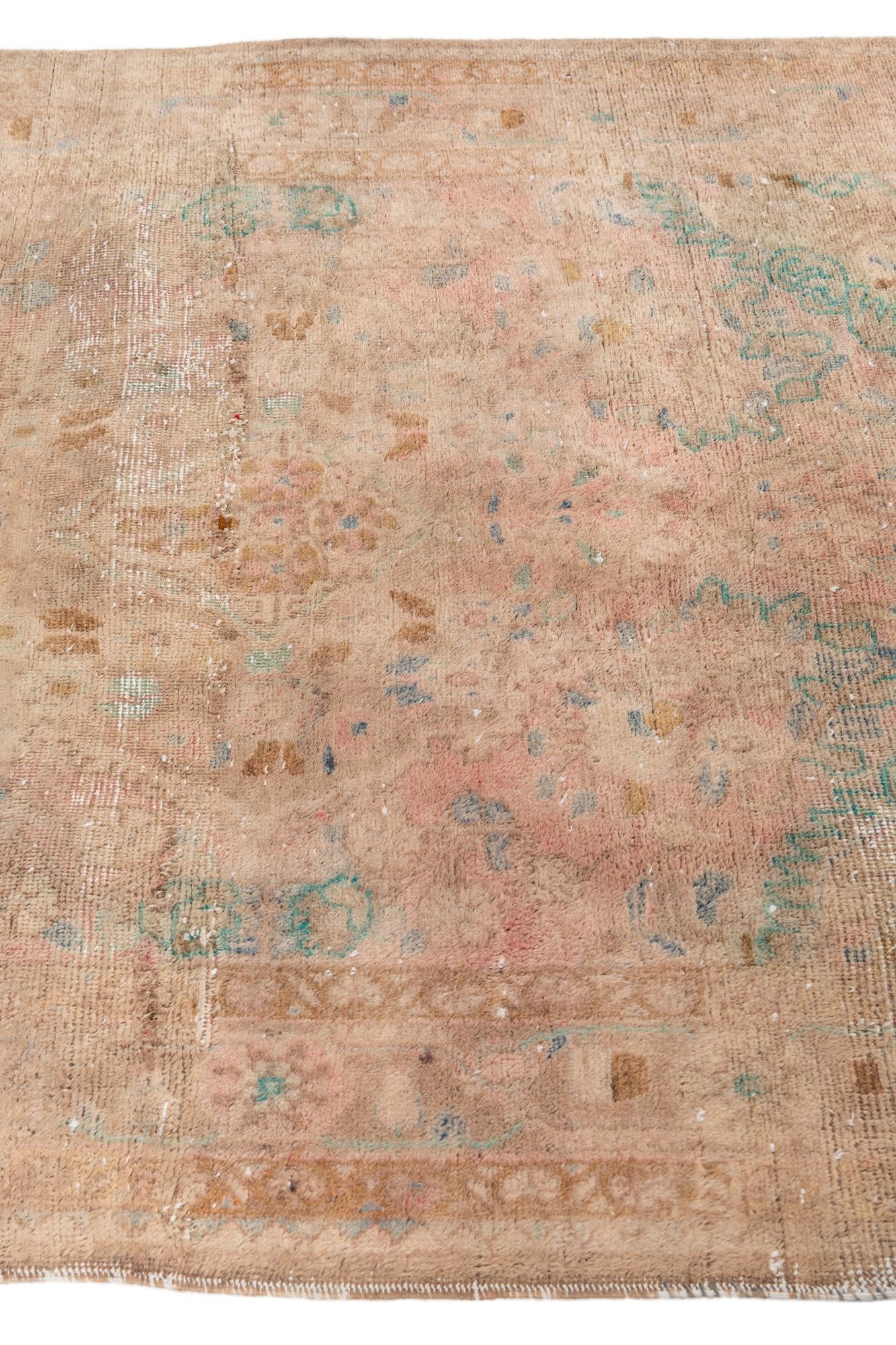 4' 1 x 6' 8 Hand Knotted Ultra Vintage Persian Wool Rug