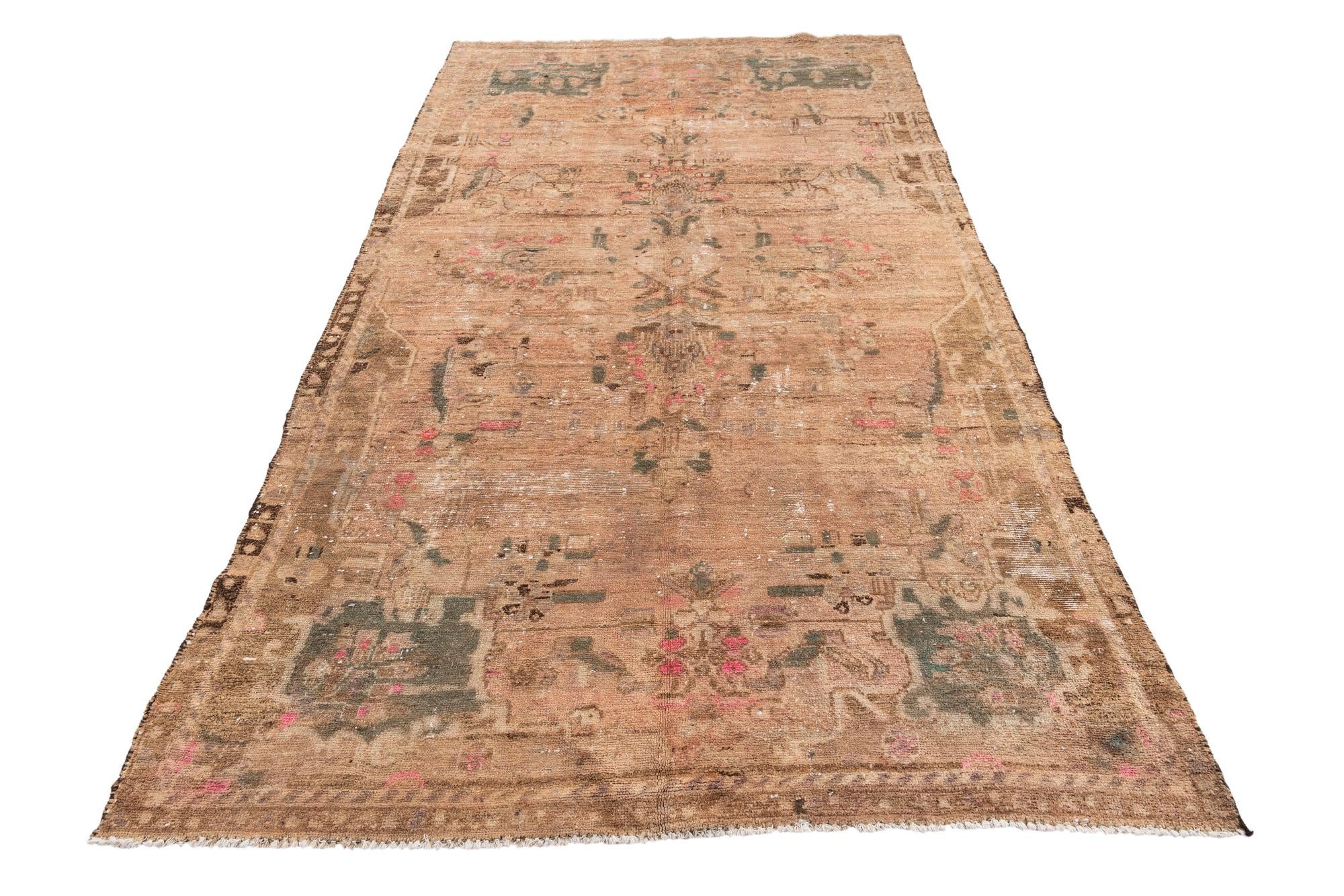 5' 4 x 9' 4 Hand Knotted Ultra Vintage Persian Wool Rug