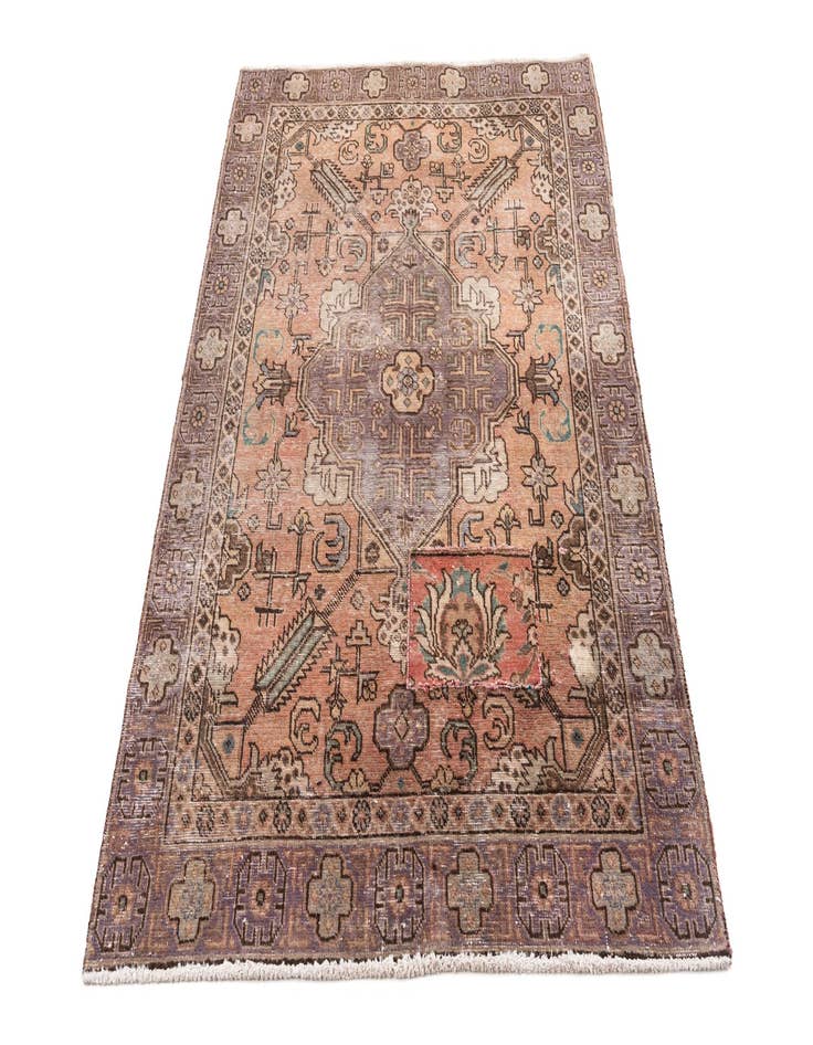 Detail image of 4' 4 x 6'  Hand Knotted Ultra Vintage Persian Wool Rug