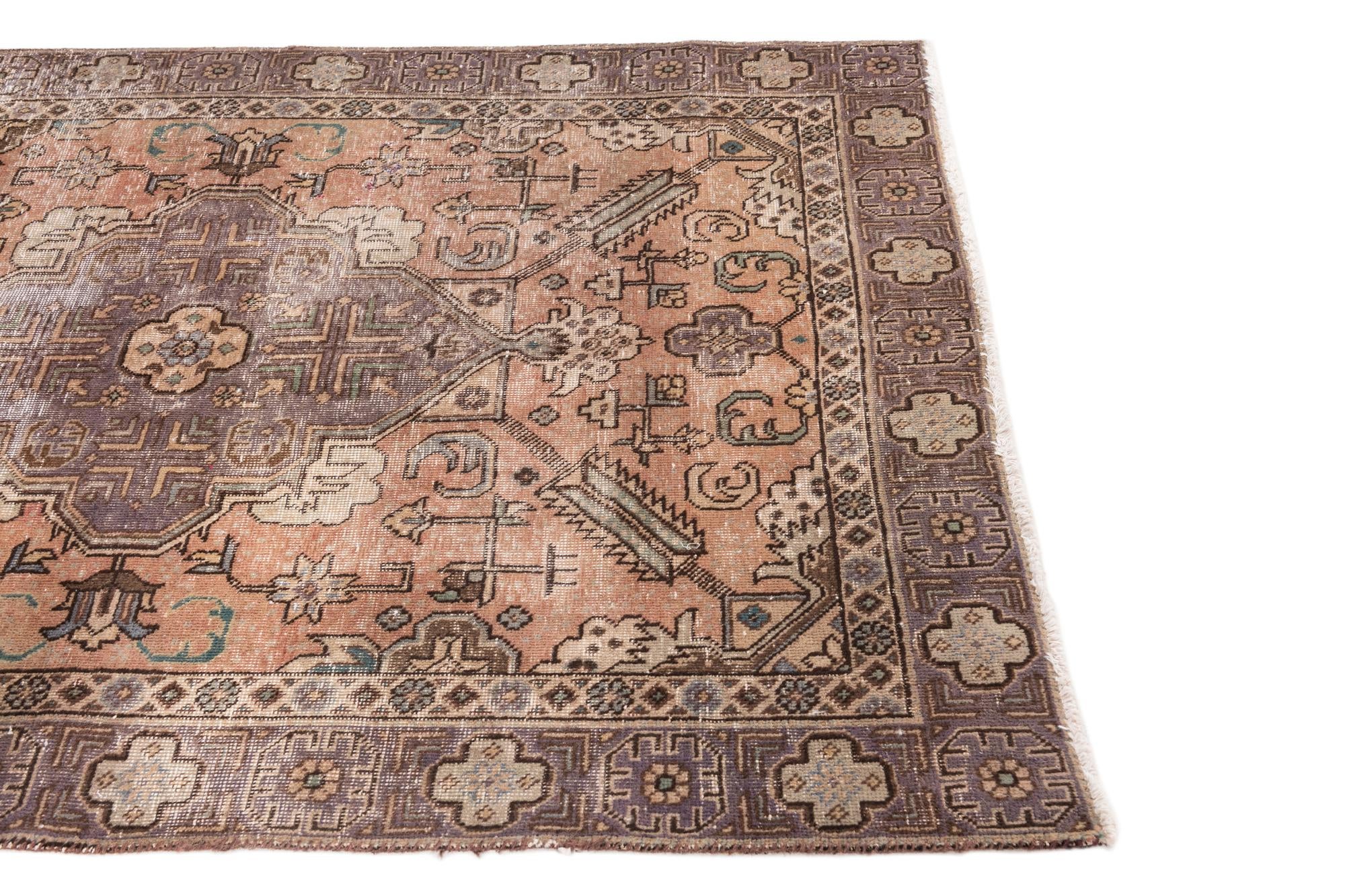 4' 4 x 6' Hand Knotted Ultra Vintage Persian Wool Rug