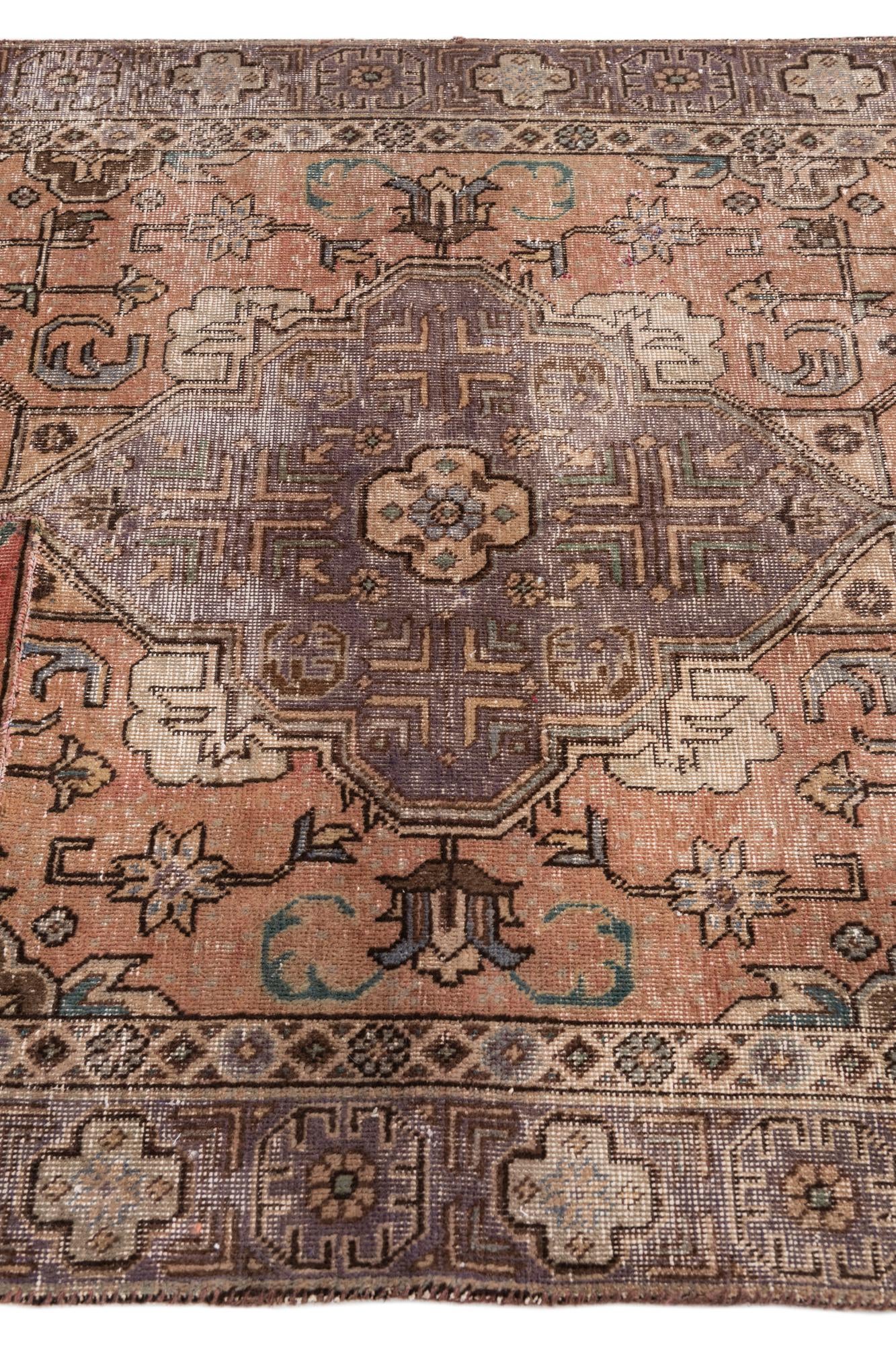 4' 4 x 6' Hand Knotted Ultra Vintage Persian Wool Rug