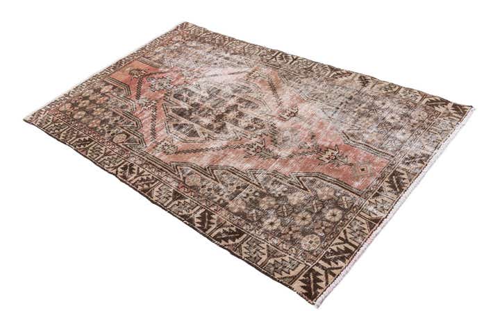 3' 10 x 6' 4 Hand Knotted Ultra Vintage Persian Wool Rug