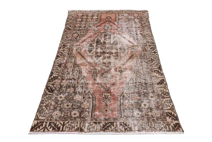 Detail image of 3' 10 x 6' 4 Hand Knotted Ultra Vintage Persian Wool Rug