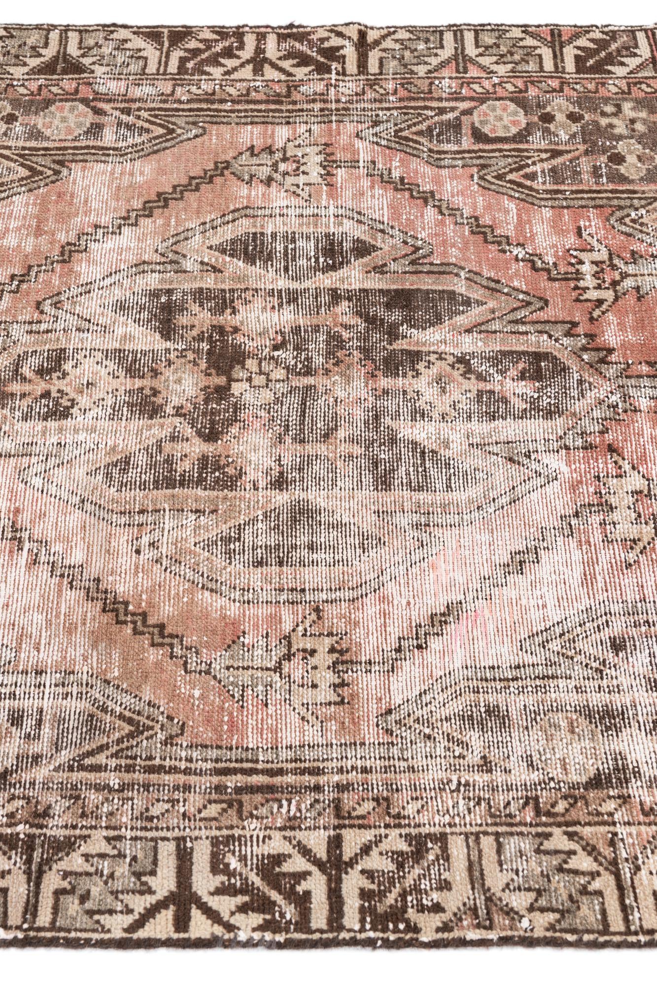 3' 10 x 6' 4 Hand Knotted Ultra Vintage Persian Wool Rug