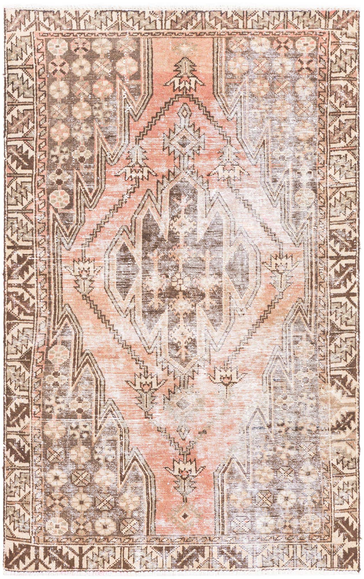3' 10 x 6' 4 Hand Knotted Ultra Vintage Persian Wool Rug