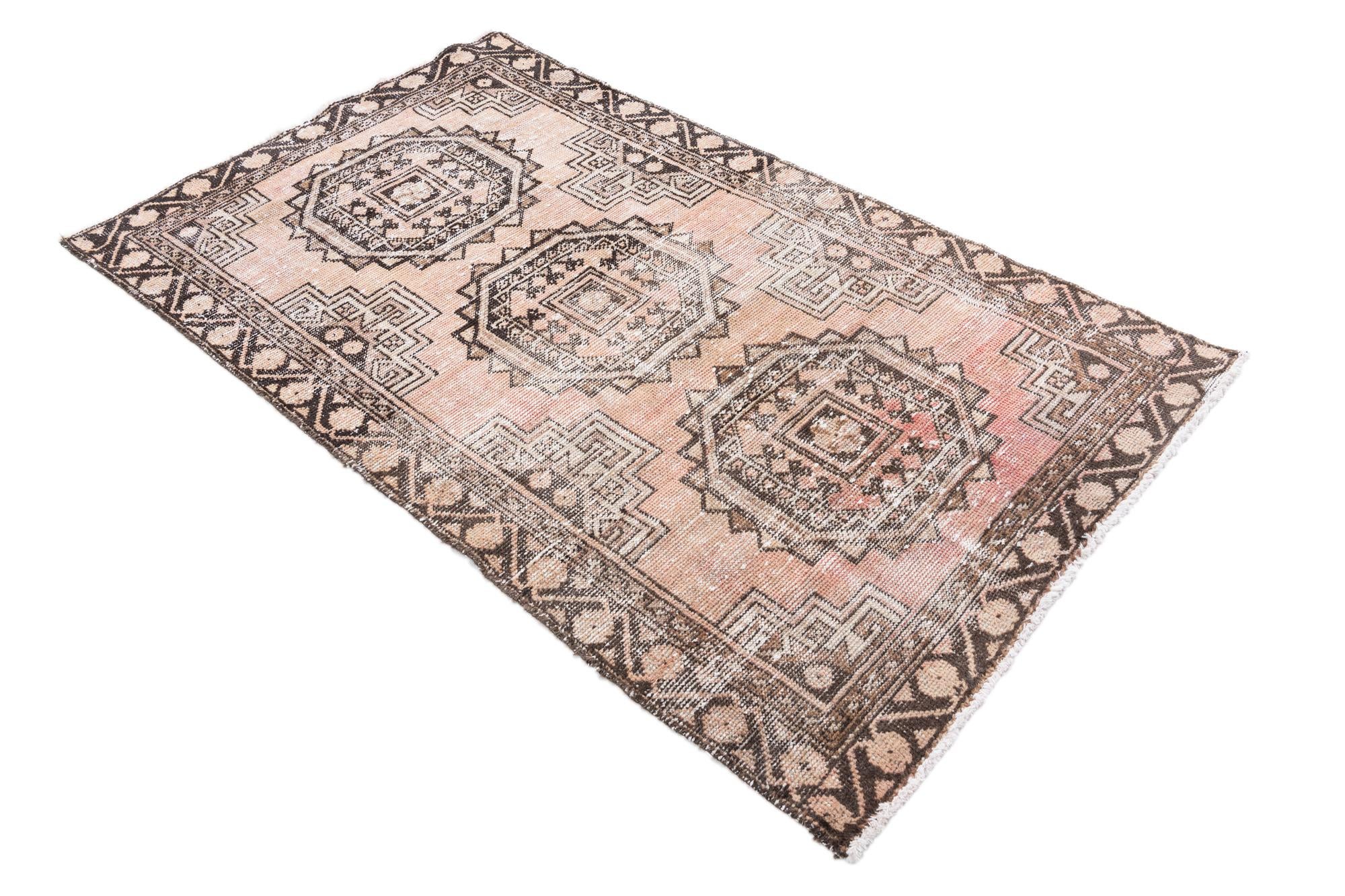 3' 7 x 6' Hand Knotted Ultra Vintage Persian Wool Rug
