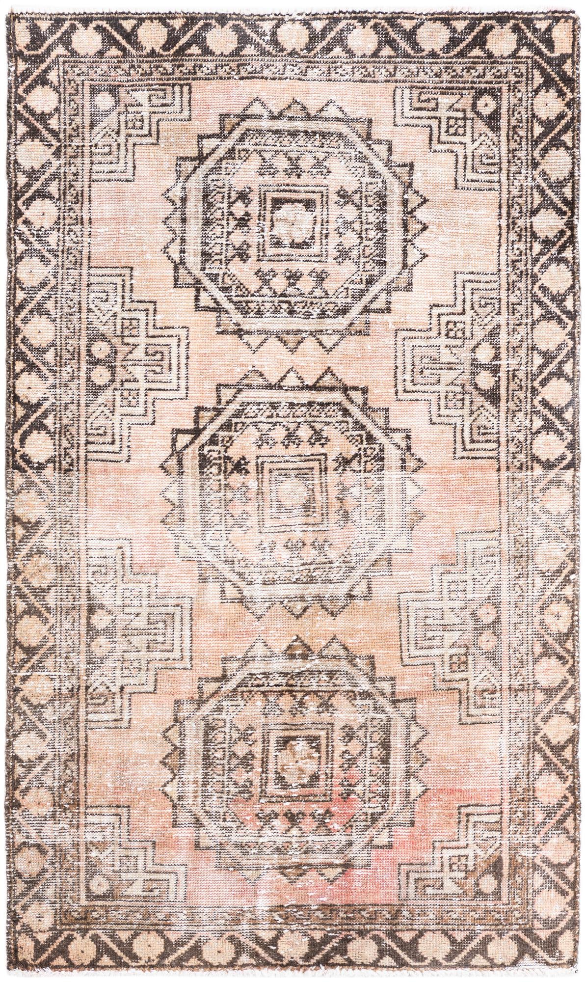 3' 7 x 6' Hand Knotted Ultra Vintage Persian Wool Rug