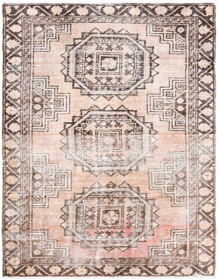 Detail image of 3' 7 x 6' Hand Knotted Ultra Vintage Persian Wool Rug