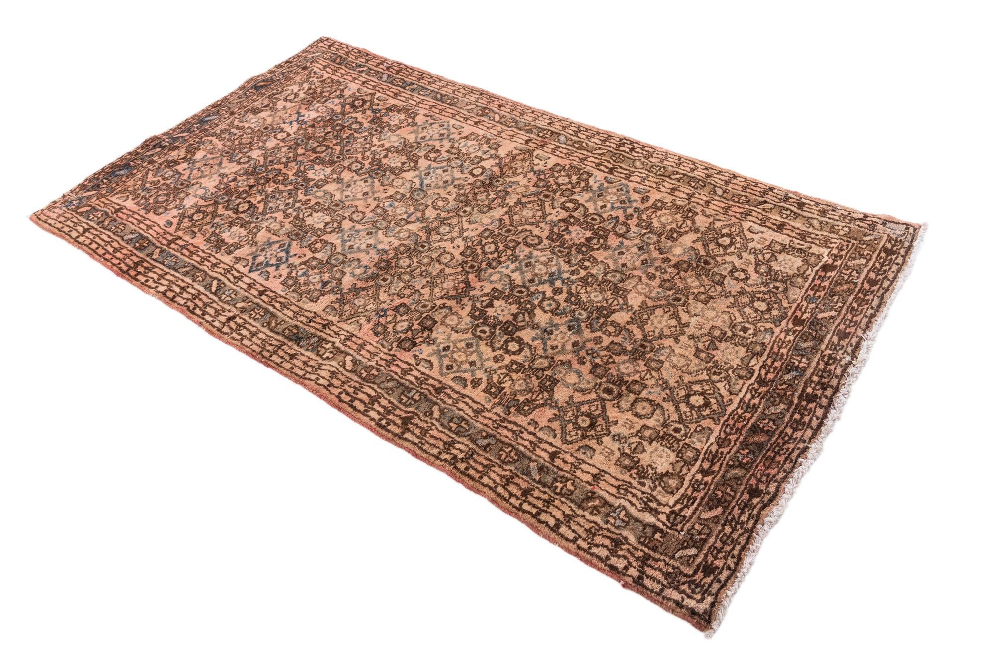 3' 5 x 6' 2 Hand Knotted Ultra Vintage Persian Wool Rug