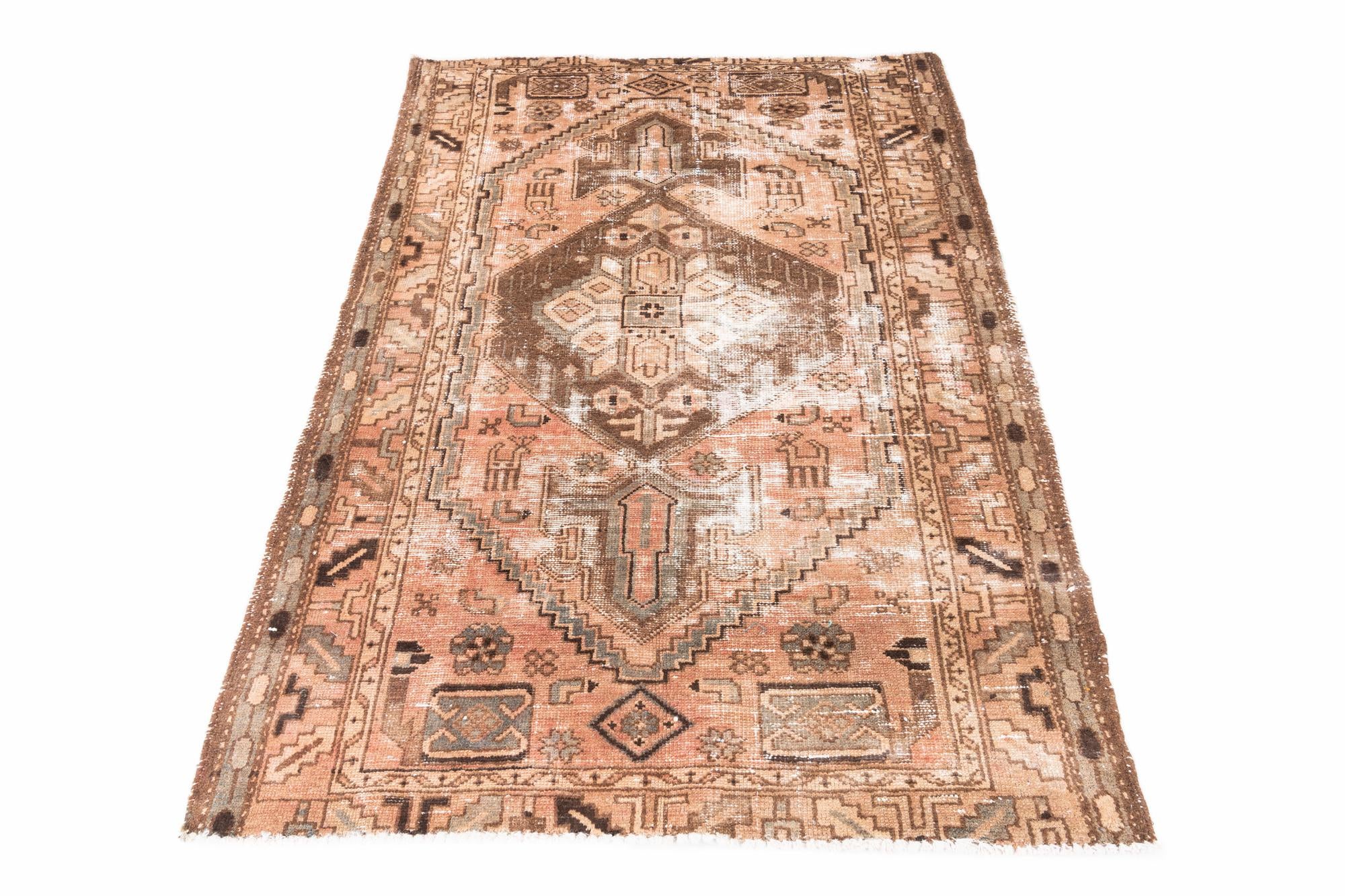 4' x 6' Hand Knotted Ultra Vintage Persian Wool Rug