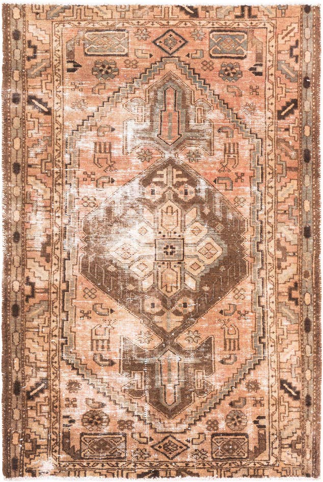 Detail image of 4' x 6' Hand Knotted Ultra Vintage Persian Wool Rug