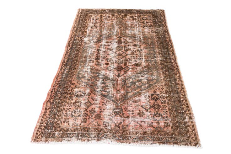 Detail image of 4' 1 x 6' 2 Hand Knotted Ultra Vintage Persian Wool Rug