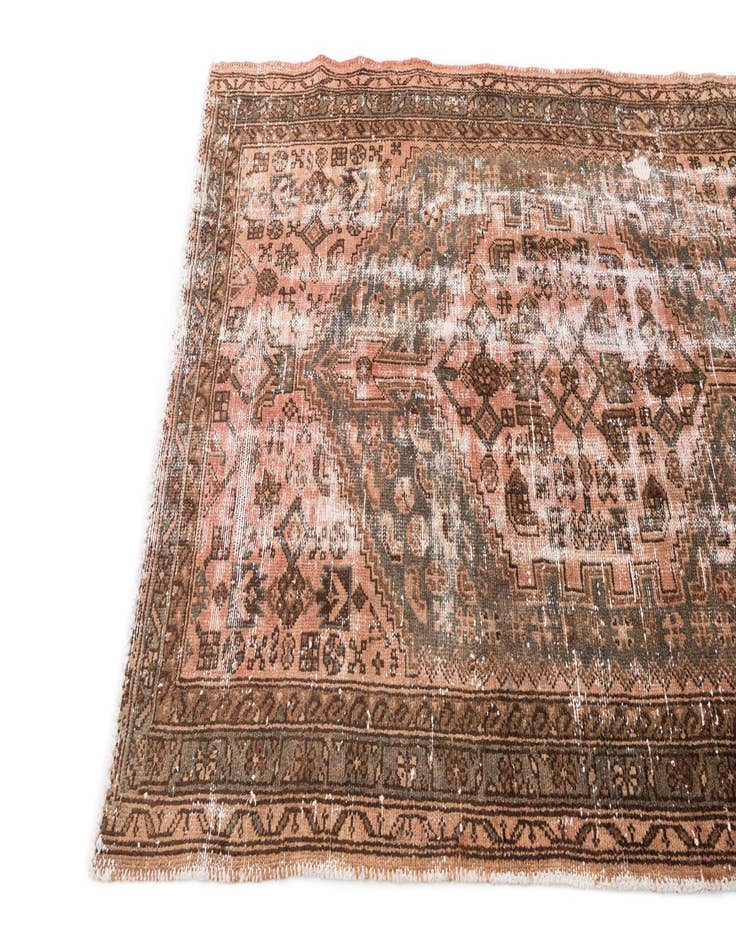 Detail image of 4' 1 x 6' 2  Hand Knotted Ultra Vintage Persian Wool Rug