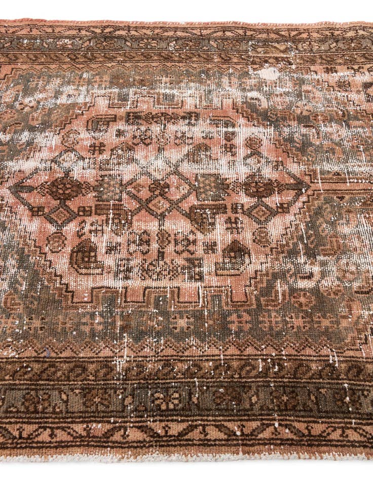 Detail image of 4' 1 x 6' 2  Hand Knotted Ultra Vintage Persian Wool Rug