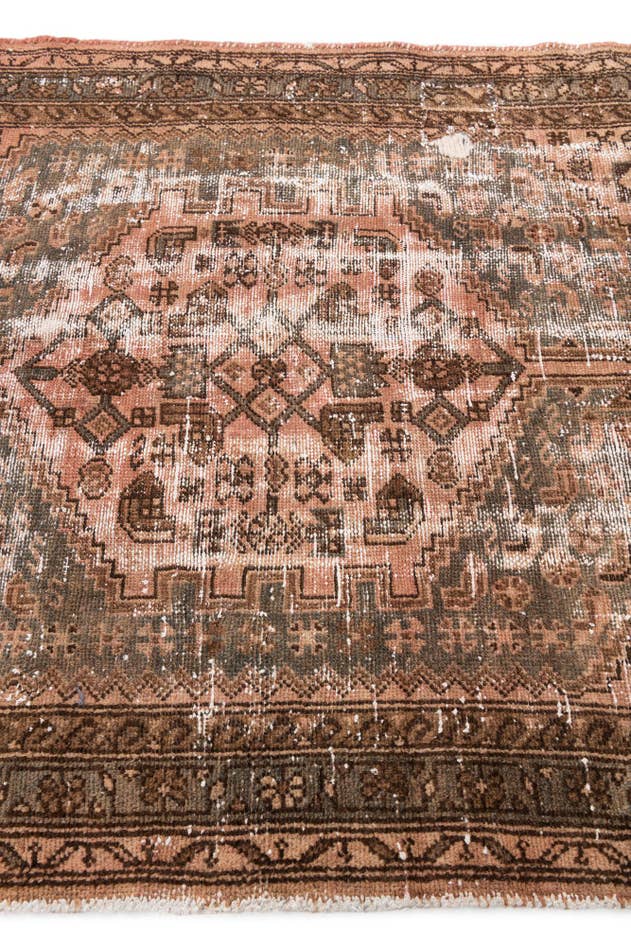 Detail image of 4' 1 x 6' 2 Hand Knotted Ultra Vintage Persian Wool Rug