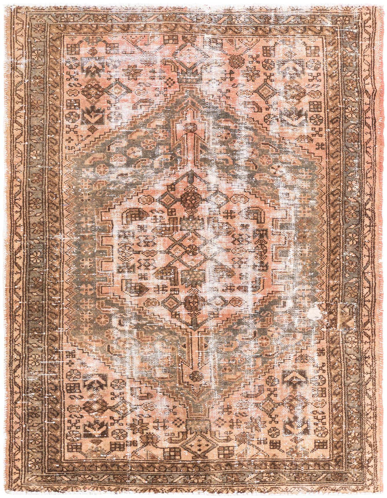 Primary image 4' 1 x 6' 2  Hand Knotted Ultra Vintage Persian Wool Rug