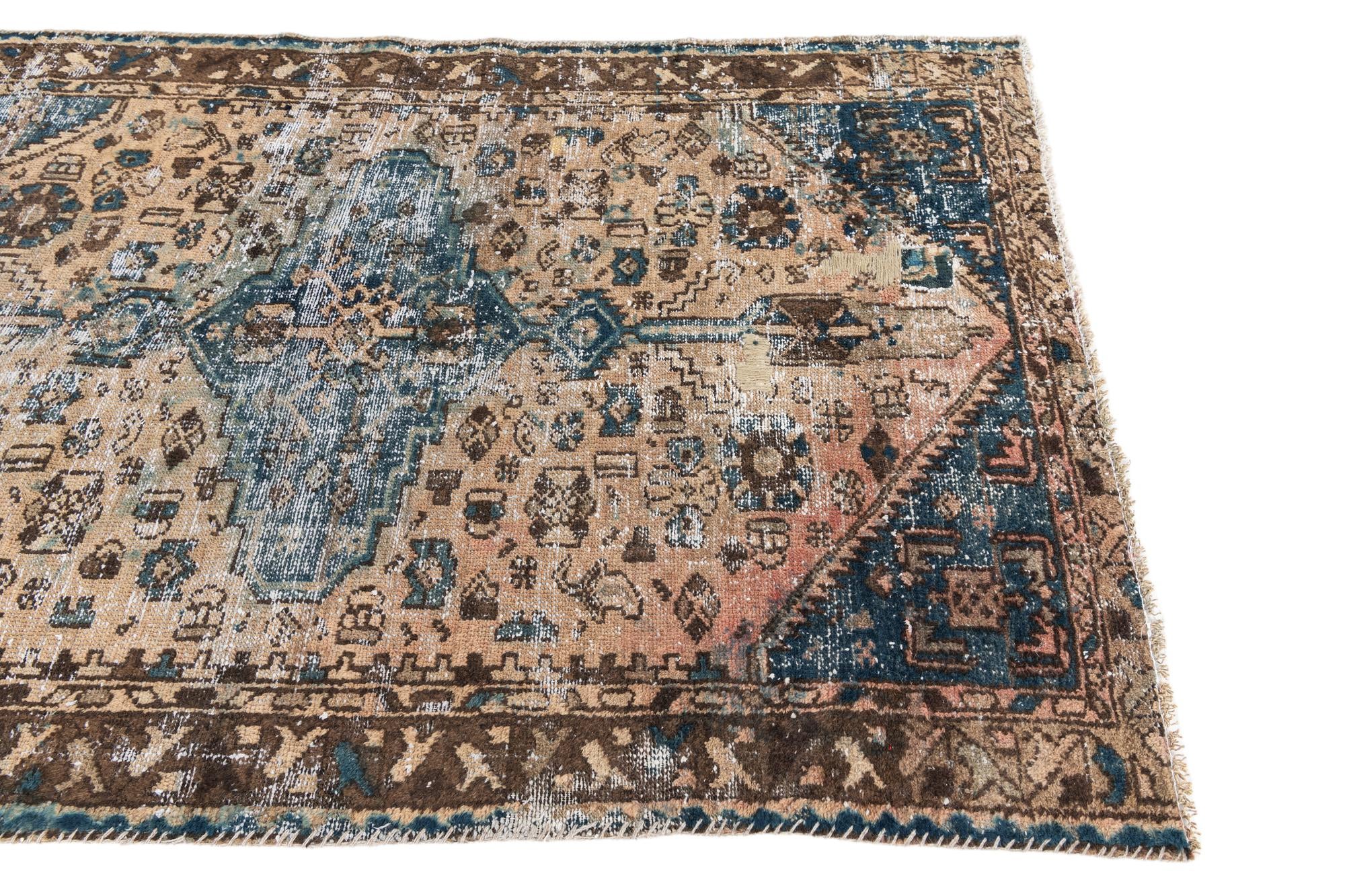 4' 1 x 6' Hand Knotted Ultra Vintage Persian Wool Rug