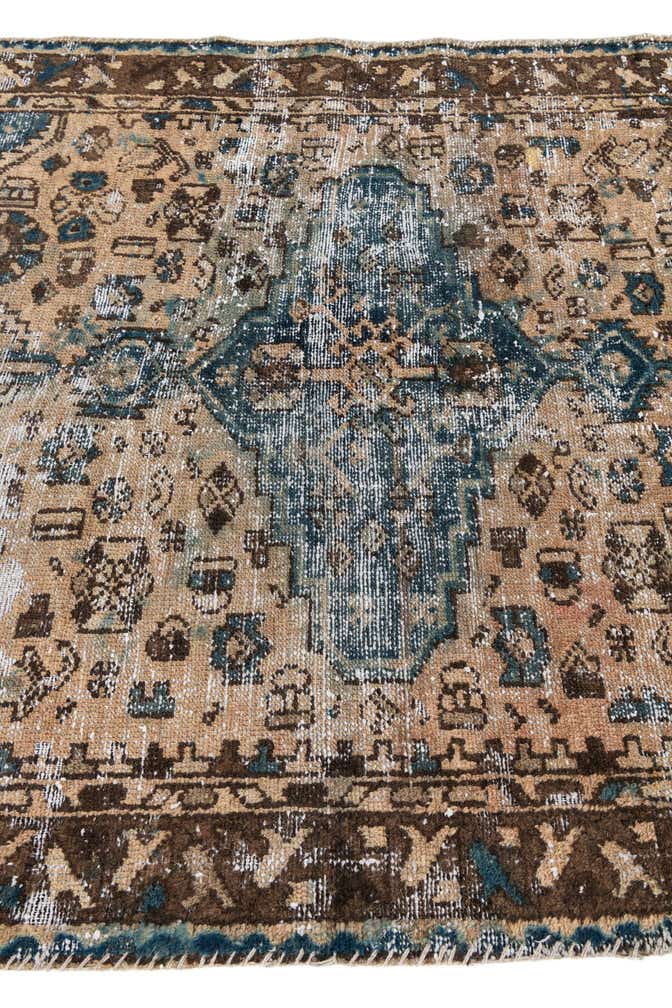 4' 1 x 6' Hand Knotted Ultra Vintage Persian Wool Rug