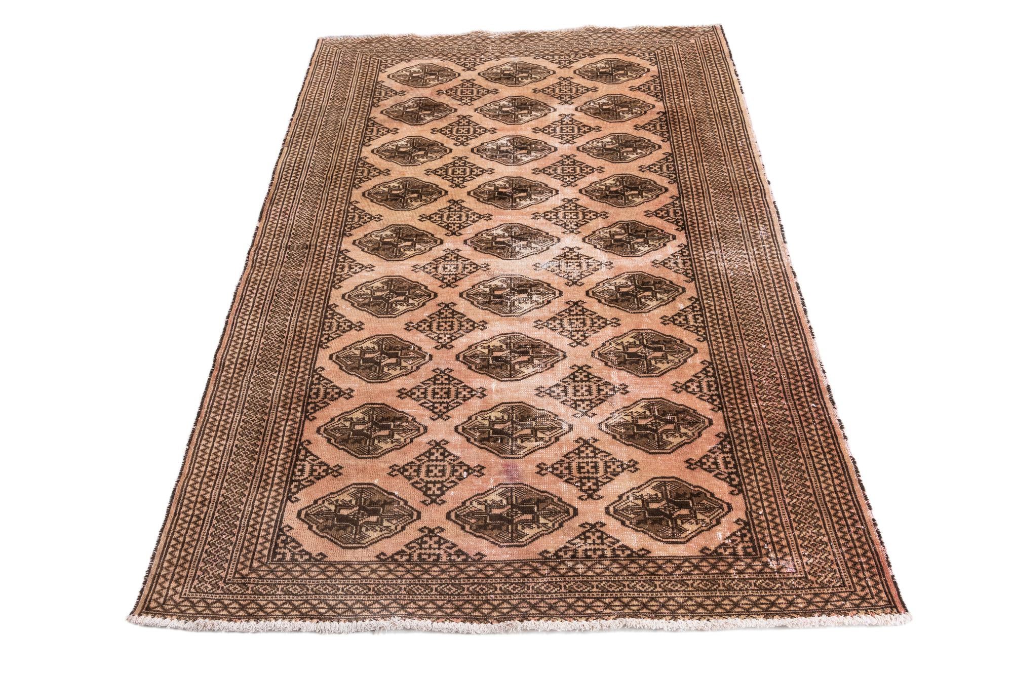 4' 4 x 6' 1 Hand Knotted Ultra Vintage Persian Wool Rug