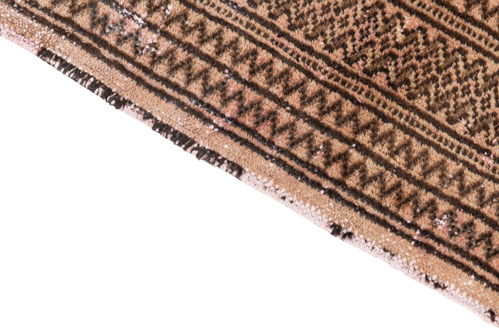 4' 4 x 6' 1 Hand Knotted Ultra Vintage Persian Wool Rug