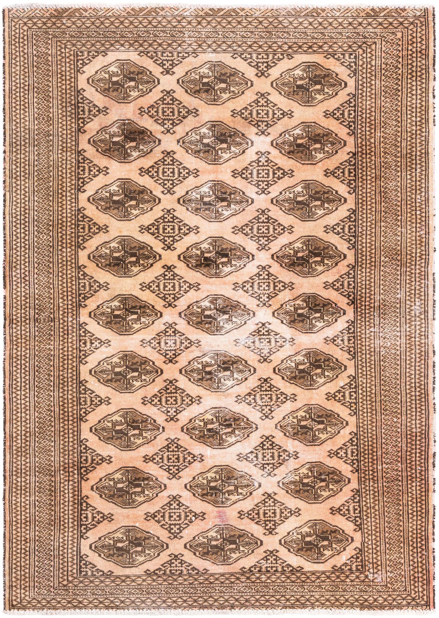 4' 4 x 6' 1 Hand Knotted Ultra Vintage Persian Wool Rug