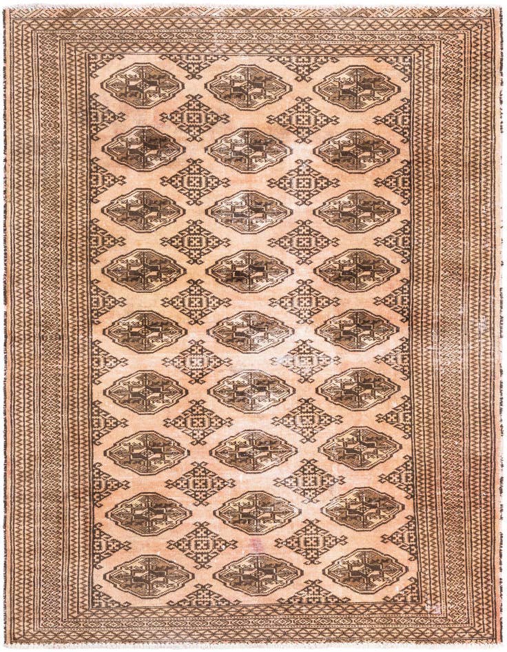 Detail image of 4' 4 x 6' 1 Hand Knotted Ultra Vintage Persian Wool Rug