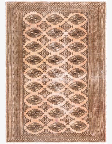 4' 4 x 6' 1 Hand Knotted Ultra Vintage Persian Wool Rug