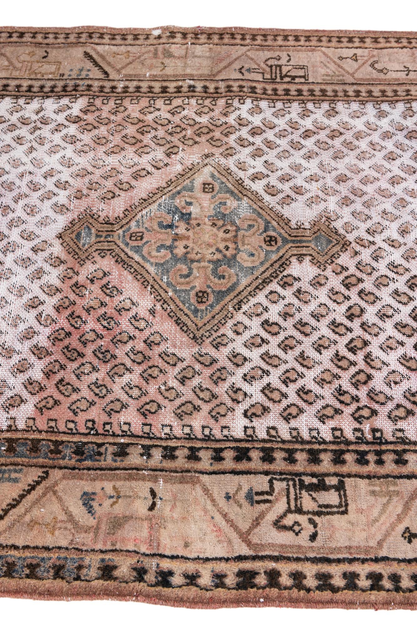 4' 7 x 7' Hand Knotted Ultra Vintage Persian Wool Rug