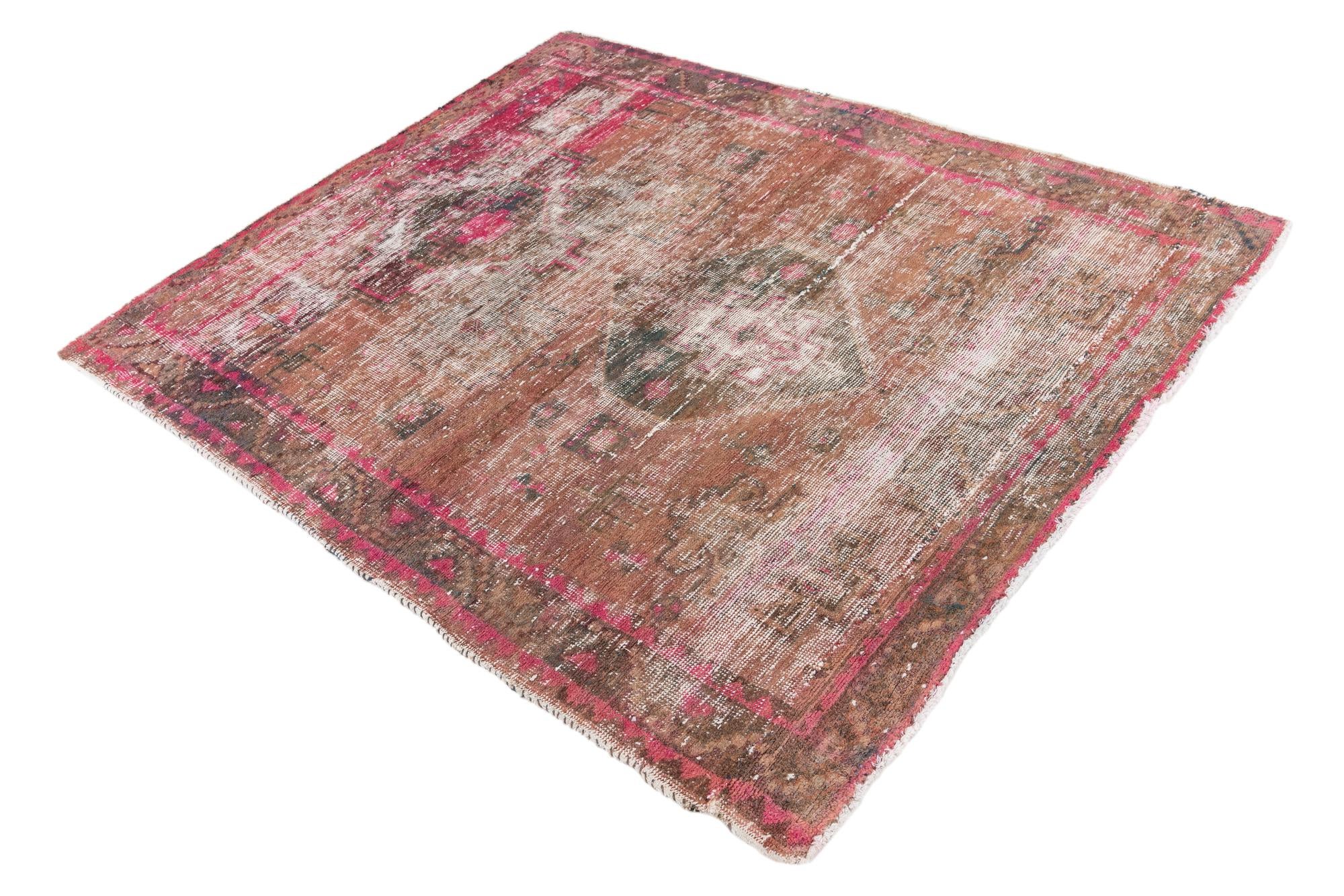 5' x 6' Hand Knotted Ultra Vintage Persian Wool Rug