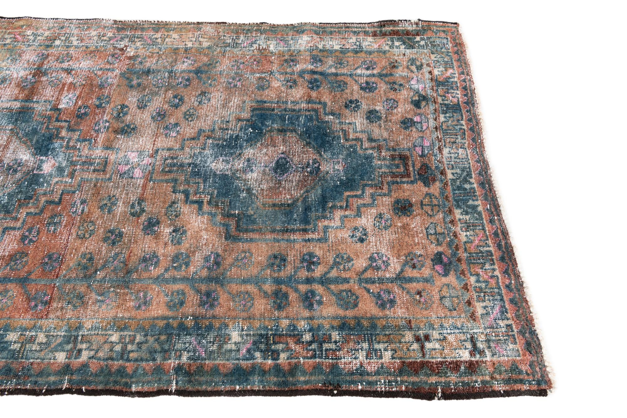 4' x 6' 7 Hand Knotted Ultra Vintage Persian Wool Rug