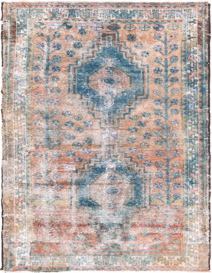 Detail image of 4' x 6' 7 Hand Knotted Ultra Vintage Persian Wool Rug