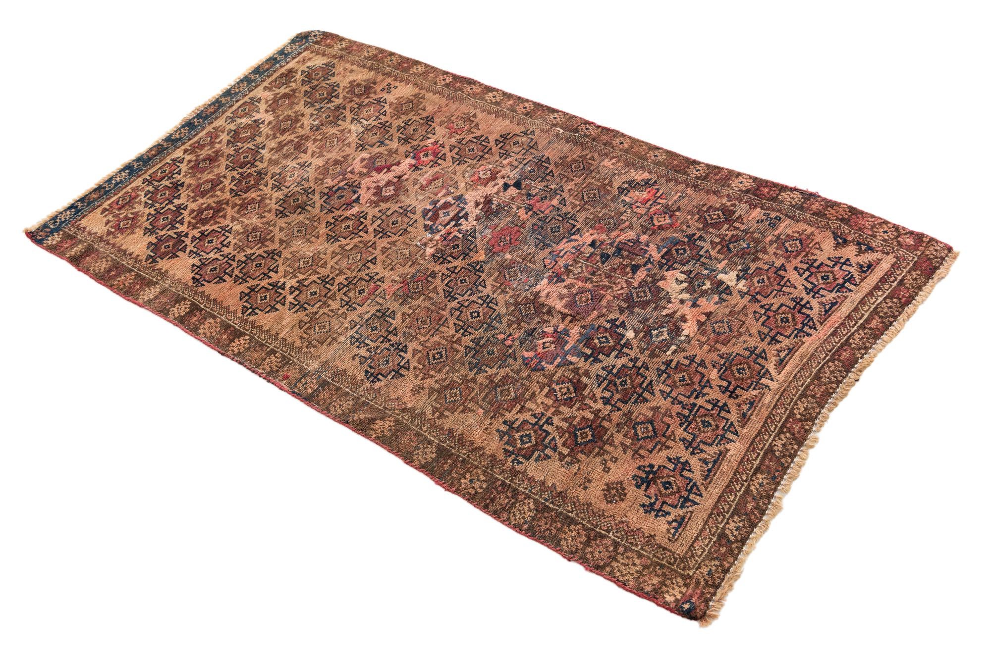 3' 1 x 5' 5 Hand Knotted Ultra Vintage Persian Wool Rug
