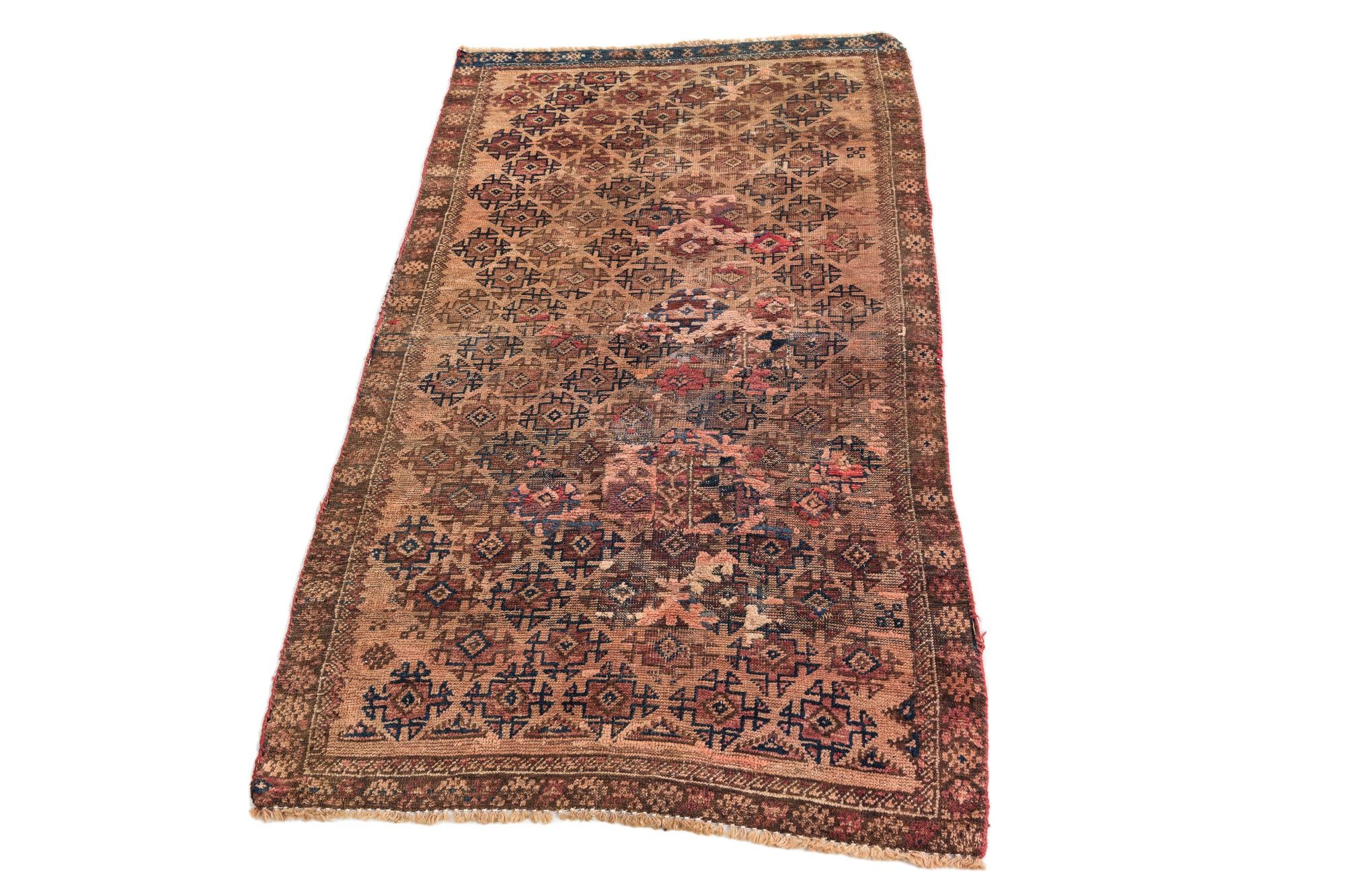 3' 1 x 5' 5 Hand Knotted Ultra Vintage Persian Wool Rug