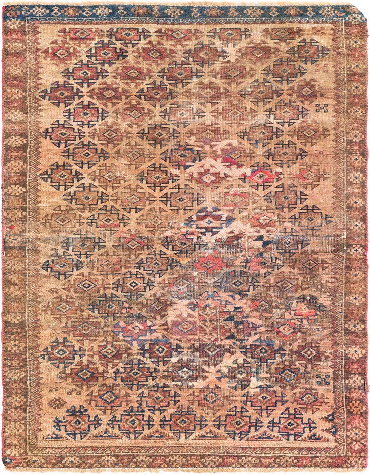 Detail image of 3' 1 x 5' 5 Hand Knotted Ultra Vintage Persian Wool Rug
