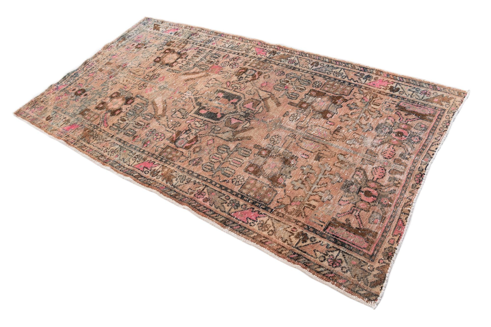 4' 2 x 7' 4 Hand Knotted Ultra Vintage Persian Wool Rug