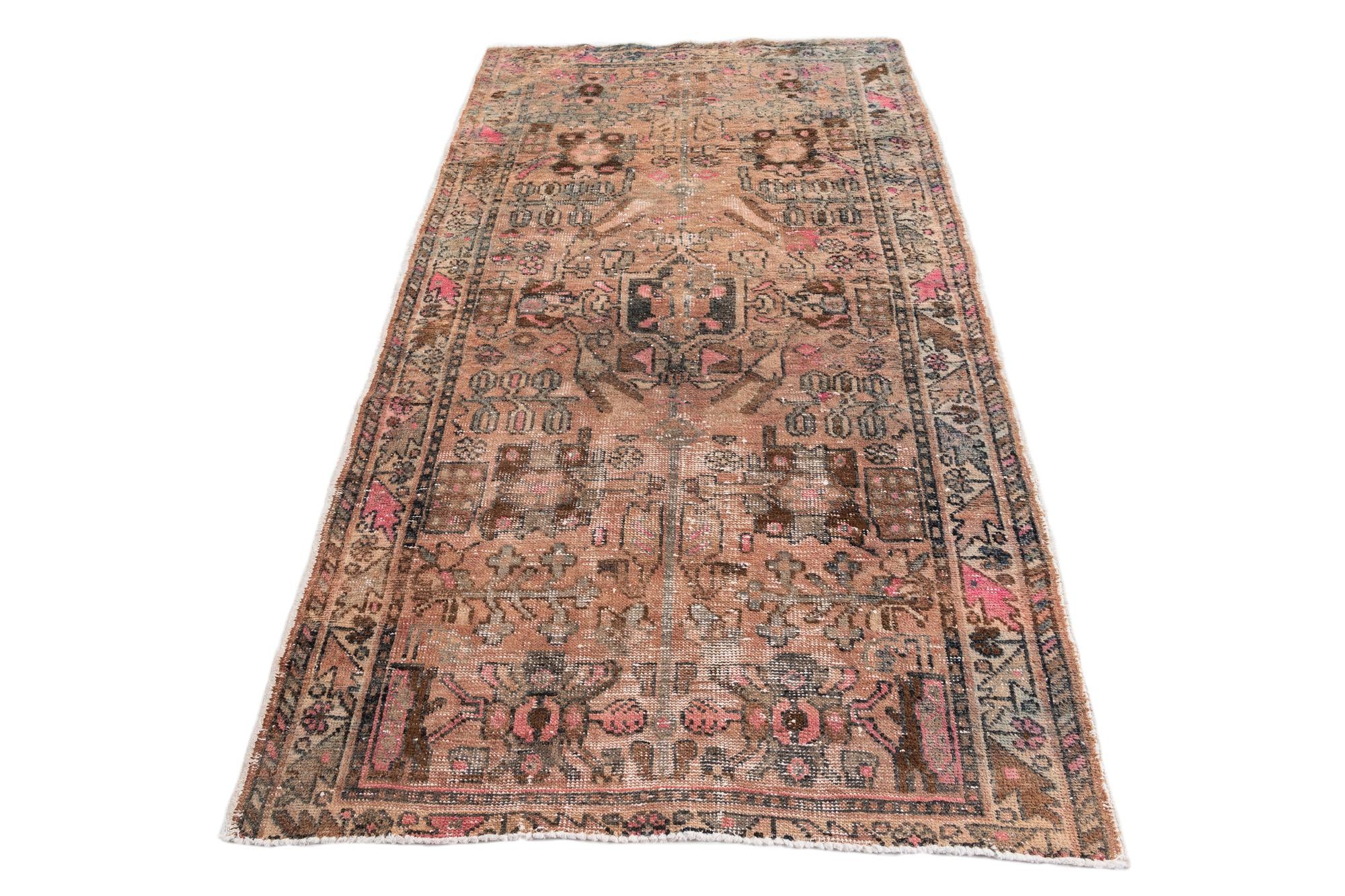 4' 2 x 7' 4 Hand Knotted Ultra Vintage Persian Wool Rug