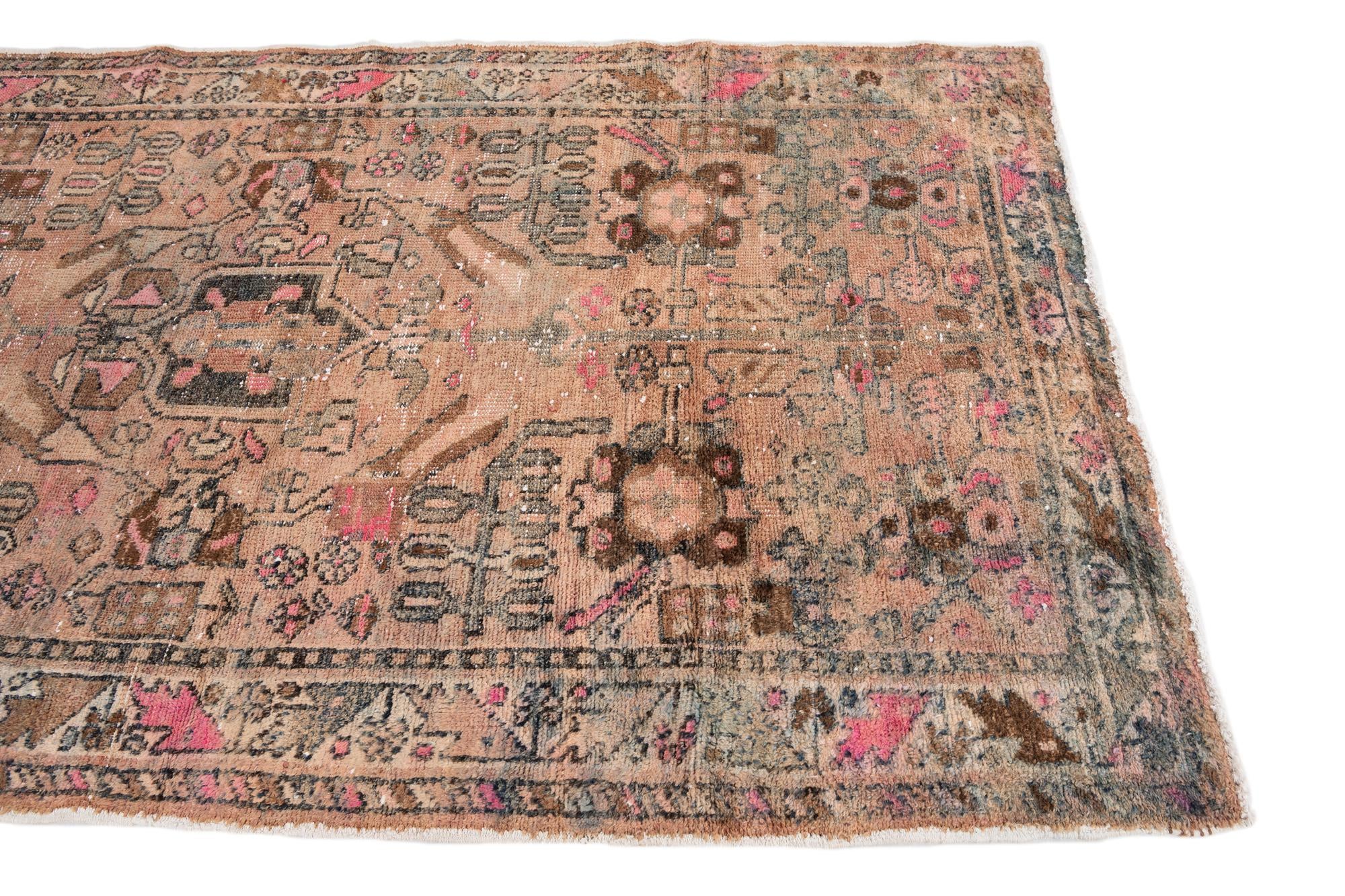 4' 2 x 7' 4 Hand Knotted Ultra Vintage Persian Wool Rug