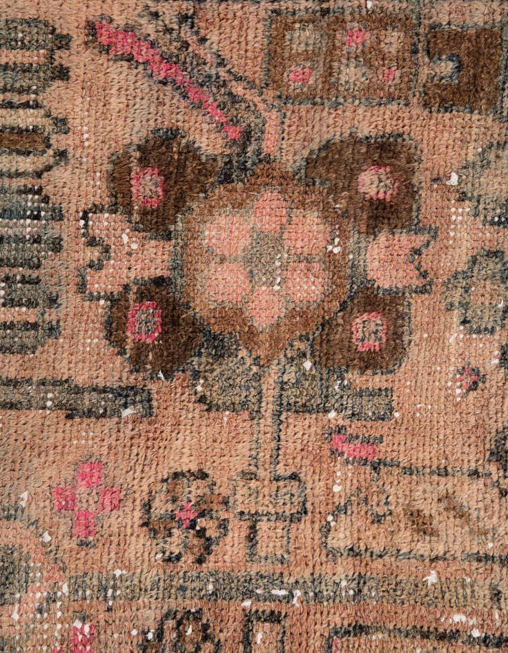 Detail image of 4' 2 x 7' 4  Hand Knotted Ultra Vintage Persian Wool Rug