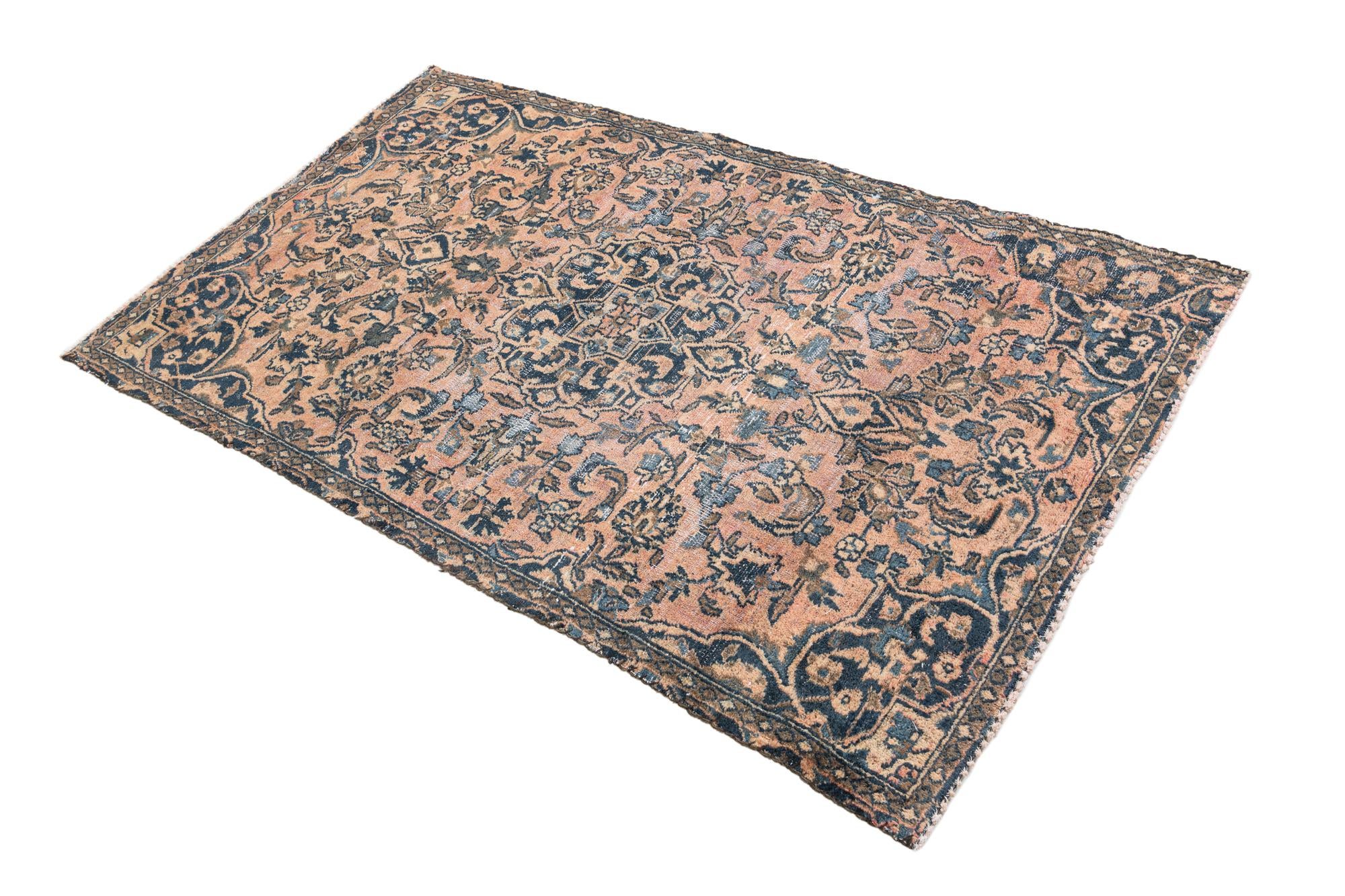 3' 3 x 5' 5 Hand Knotted Ultra Vintage Persian Wool Rug