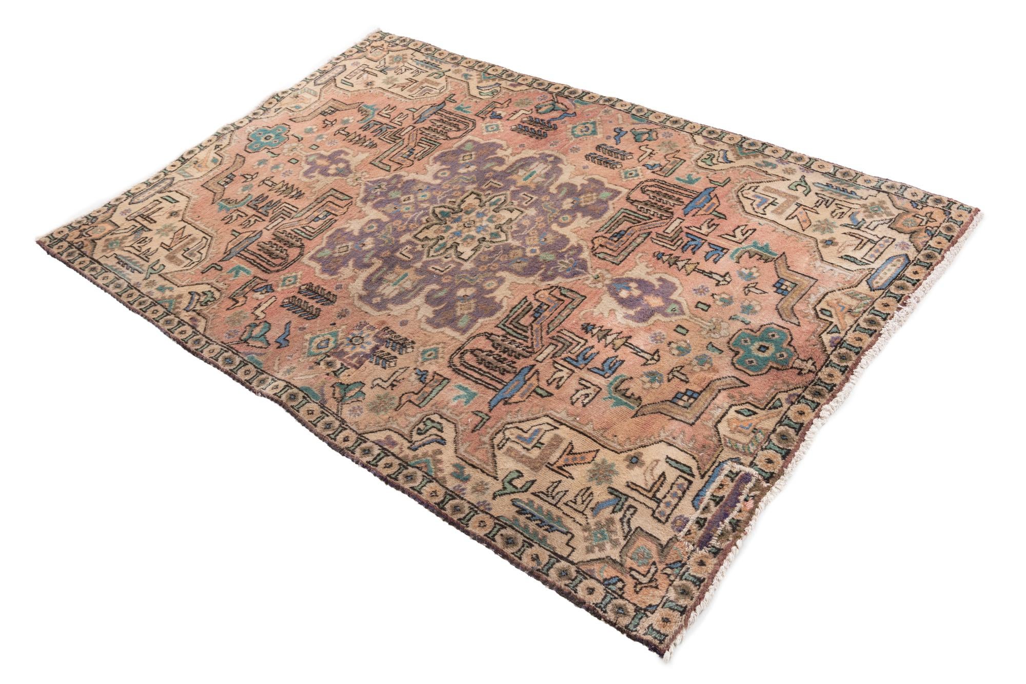 3' 8 x 5' 4 Hand Knotted Ultra Vintage Persian Wool Rug