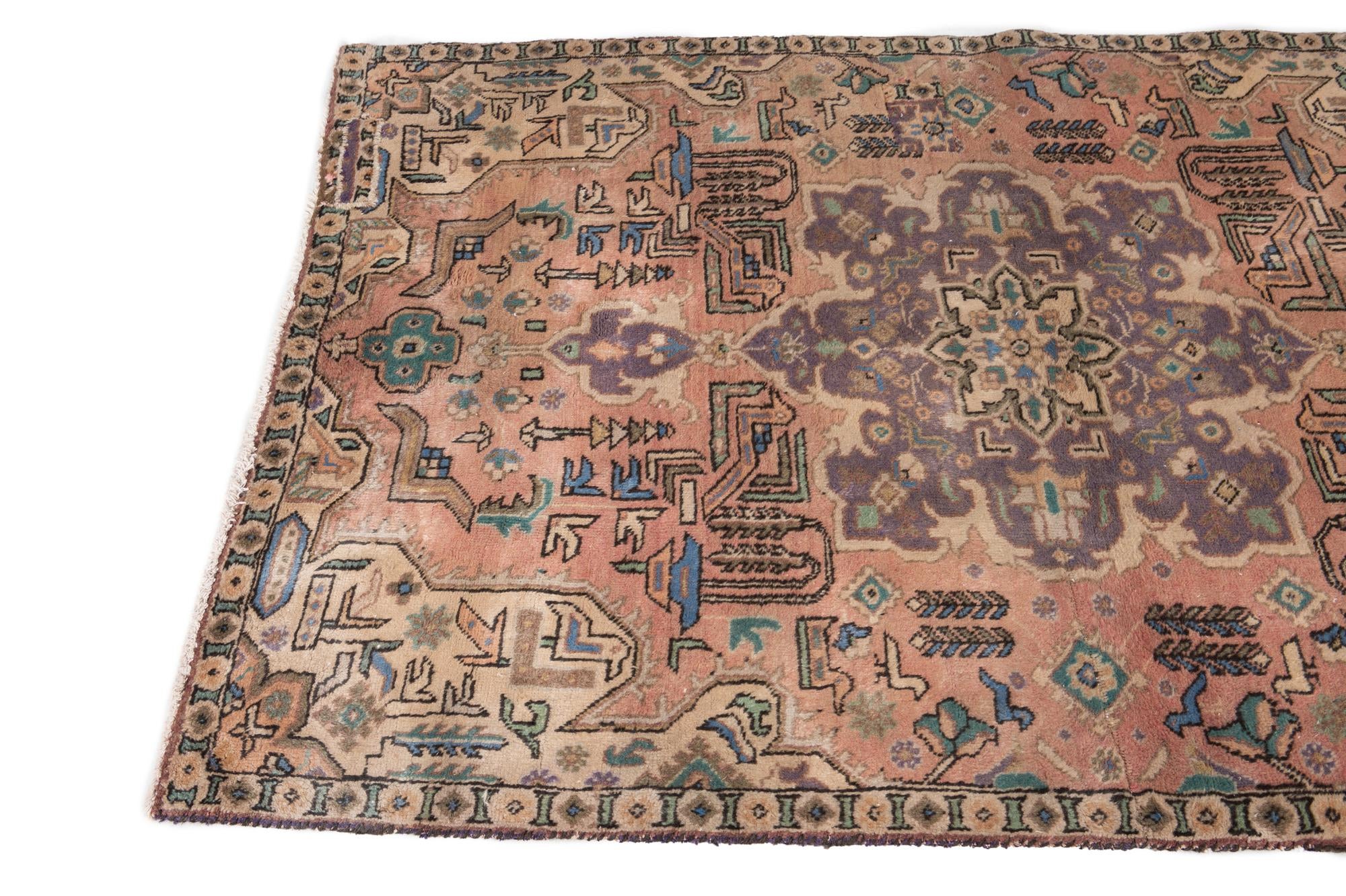 3' 8 x 5' 4 Hand Knotted Ultra Vintage Persian Wool Rug
