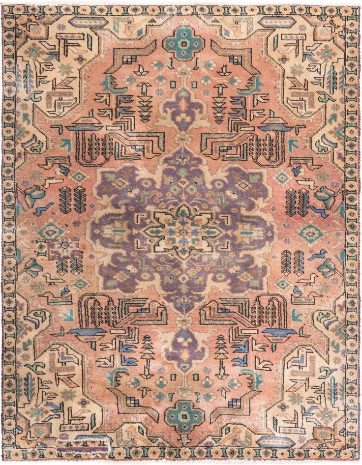 Detail image of 3' 8 x 5' 4 Hand Knotted Ultra Vintage Persian Wool Rug