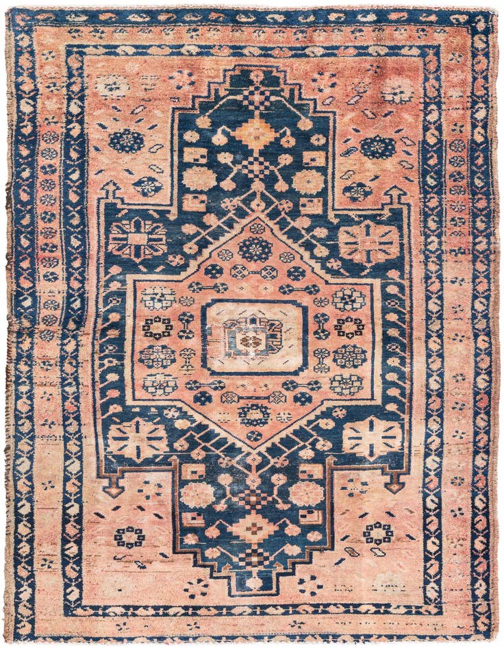 Detail image of 3' 10 x 6' 9 Hand Knotted Ultra Vintage Persian Wool Rug