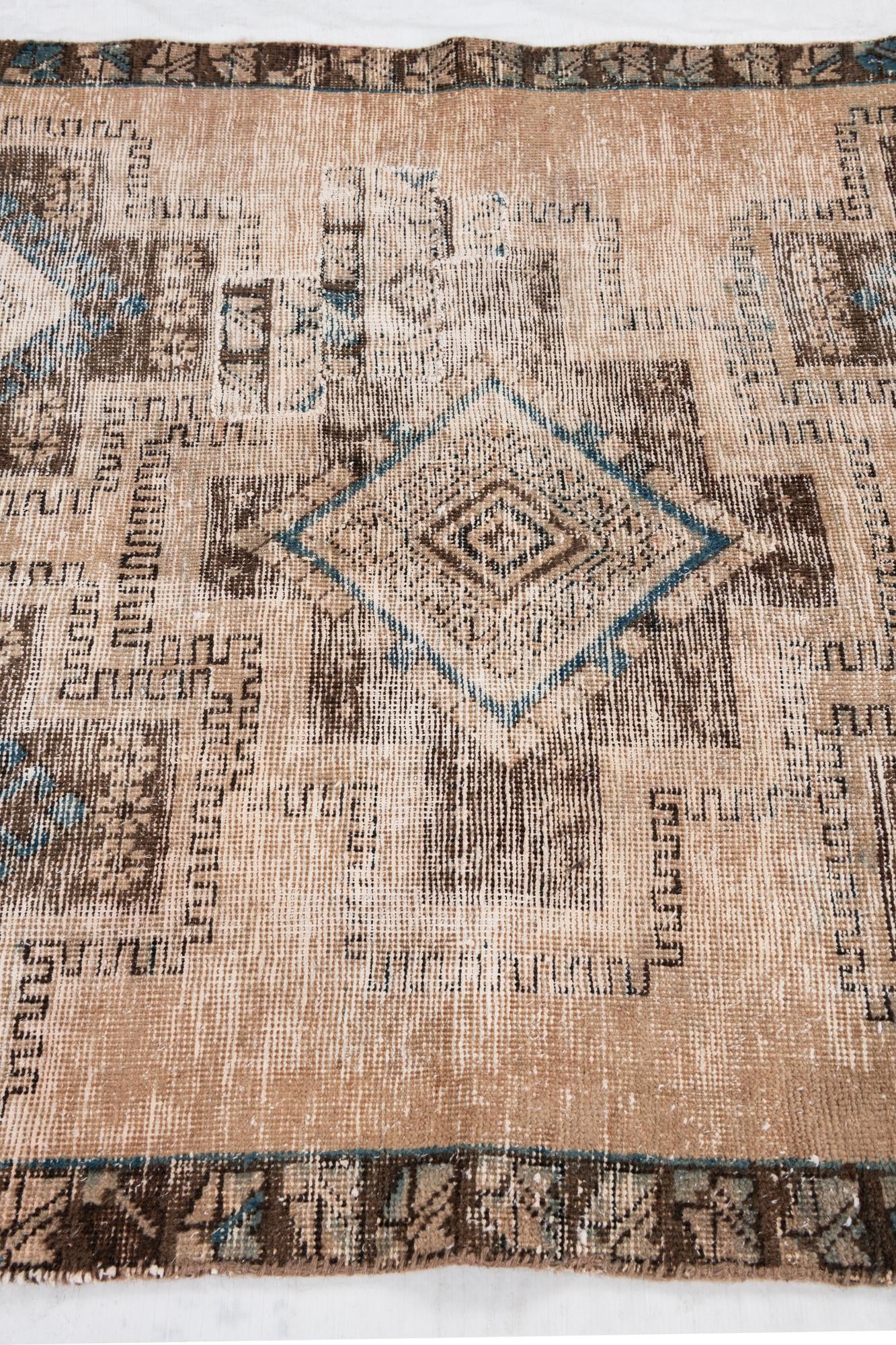 3' 10 x 5' Hand Knotted Ultra Vintage Persian Wool Rug
