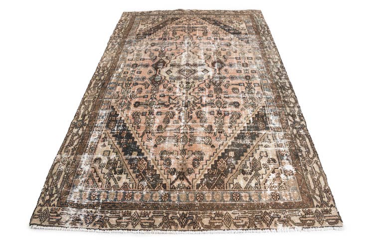 Detail image of 6' 2 x 10' Hand Knotted Ultra Vintage Persian Wool Rug