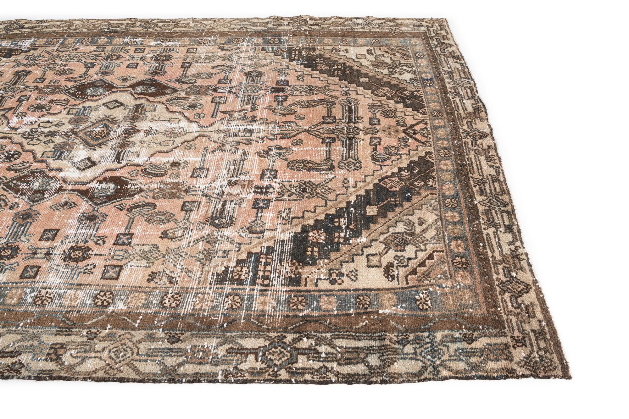 6' 2 x 10' Hand Knotted Ultra Vintage Persian Wool Rug
