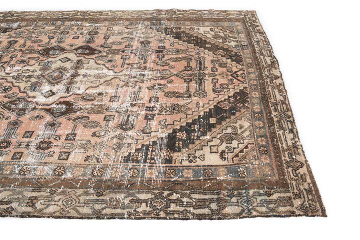 6' 2 x 10' Hand Knotted Ultra Vintage Persian Wool Rug