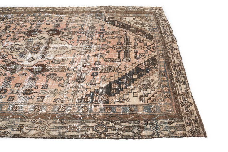 Detail image of 6' 2 x 10' Hand Knotted Ultra Vintage Persian Wool Rug